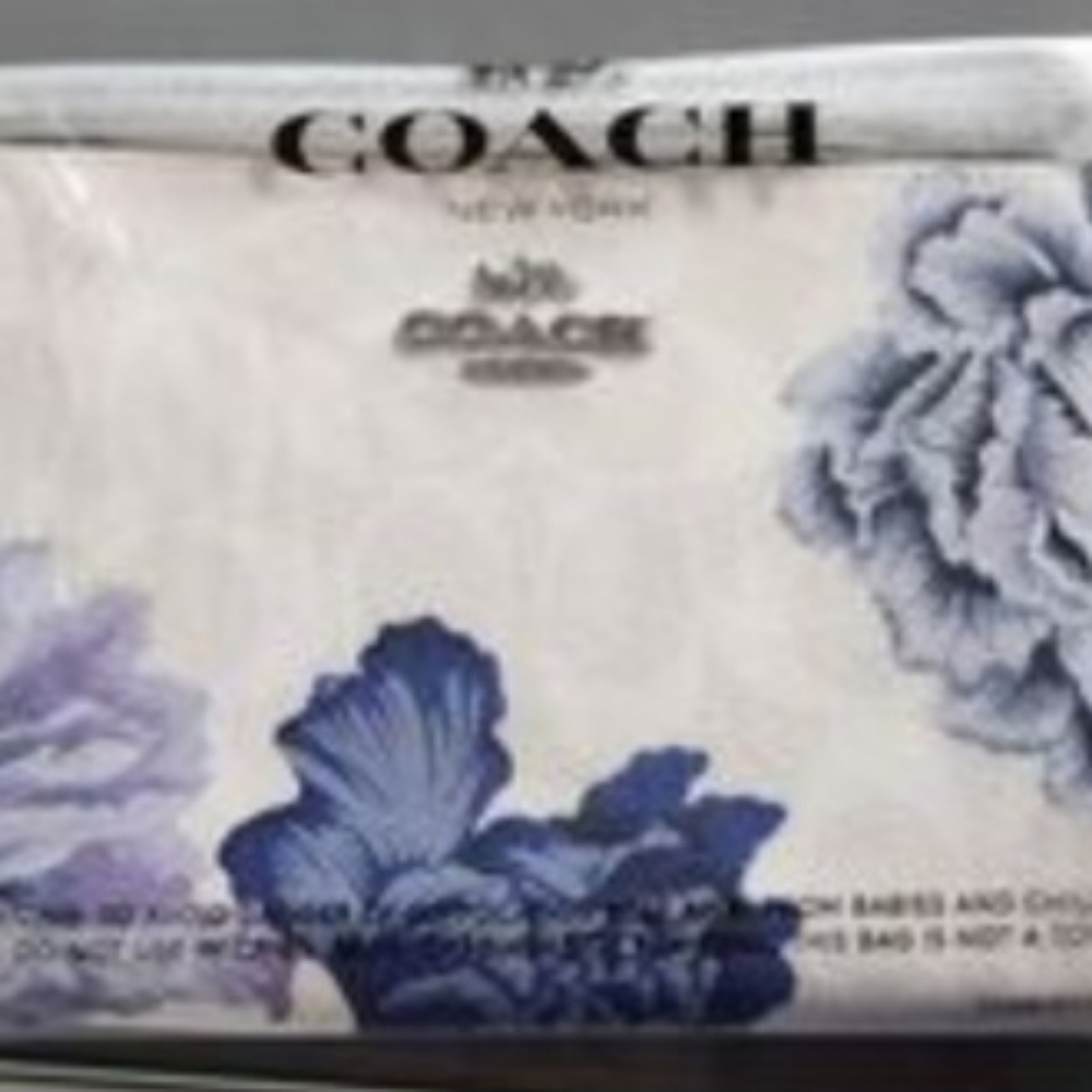 New Large Coach Purple Kaffe Fassett Wristlet.